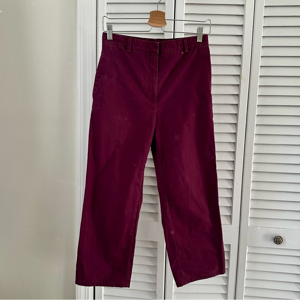 COS Women’s Deep Red/ Burgundy cropped Chino pants
